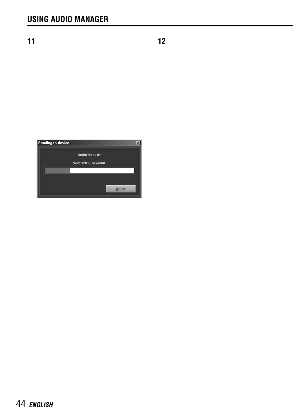 Using audio manager 11 | Aiwa MM-RX400 User Manual | Page 44 / 64