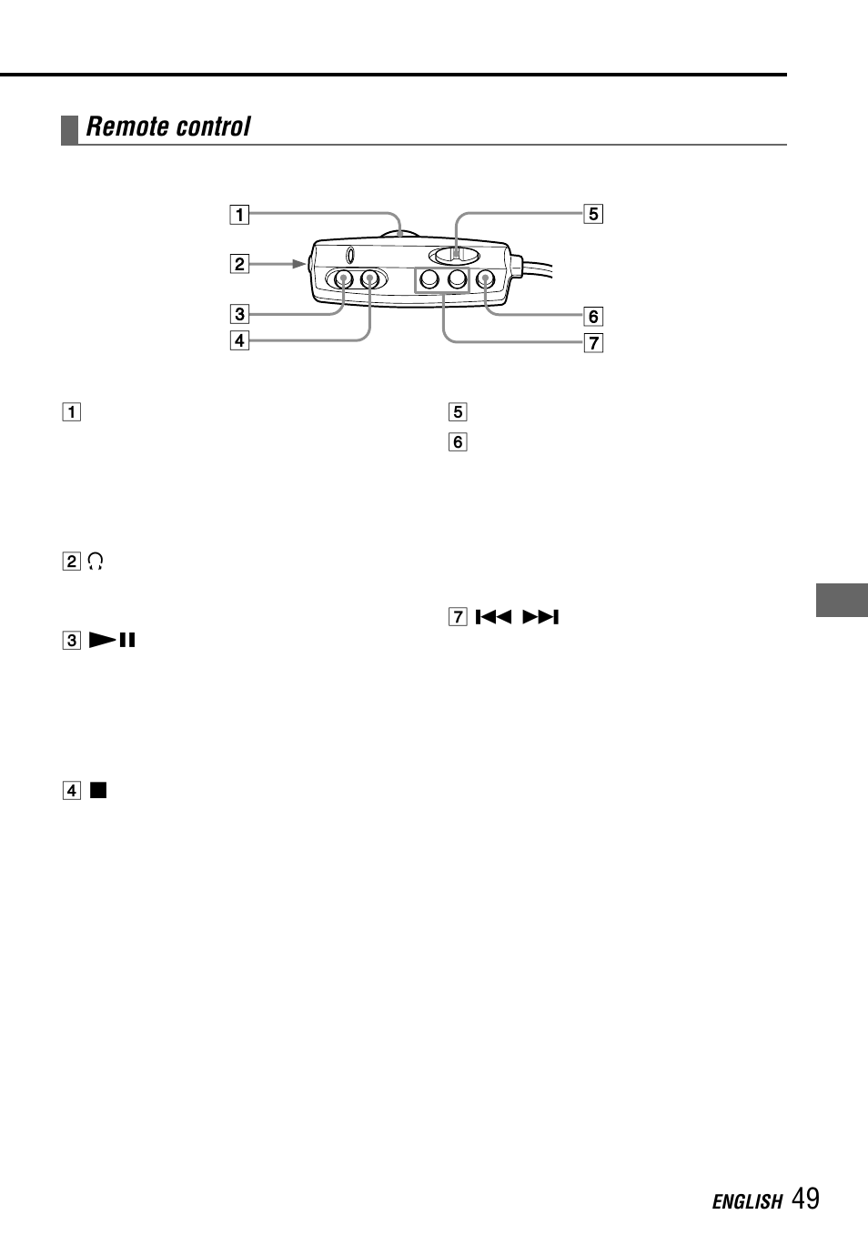 Remote control, English | Aiwa MM-RX400 User Manual | Page 49 / 64