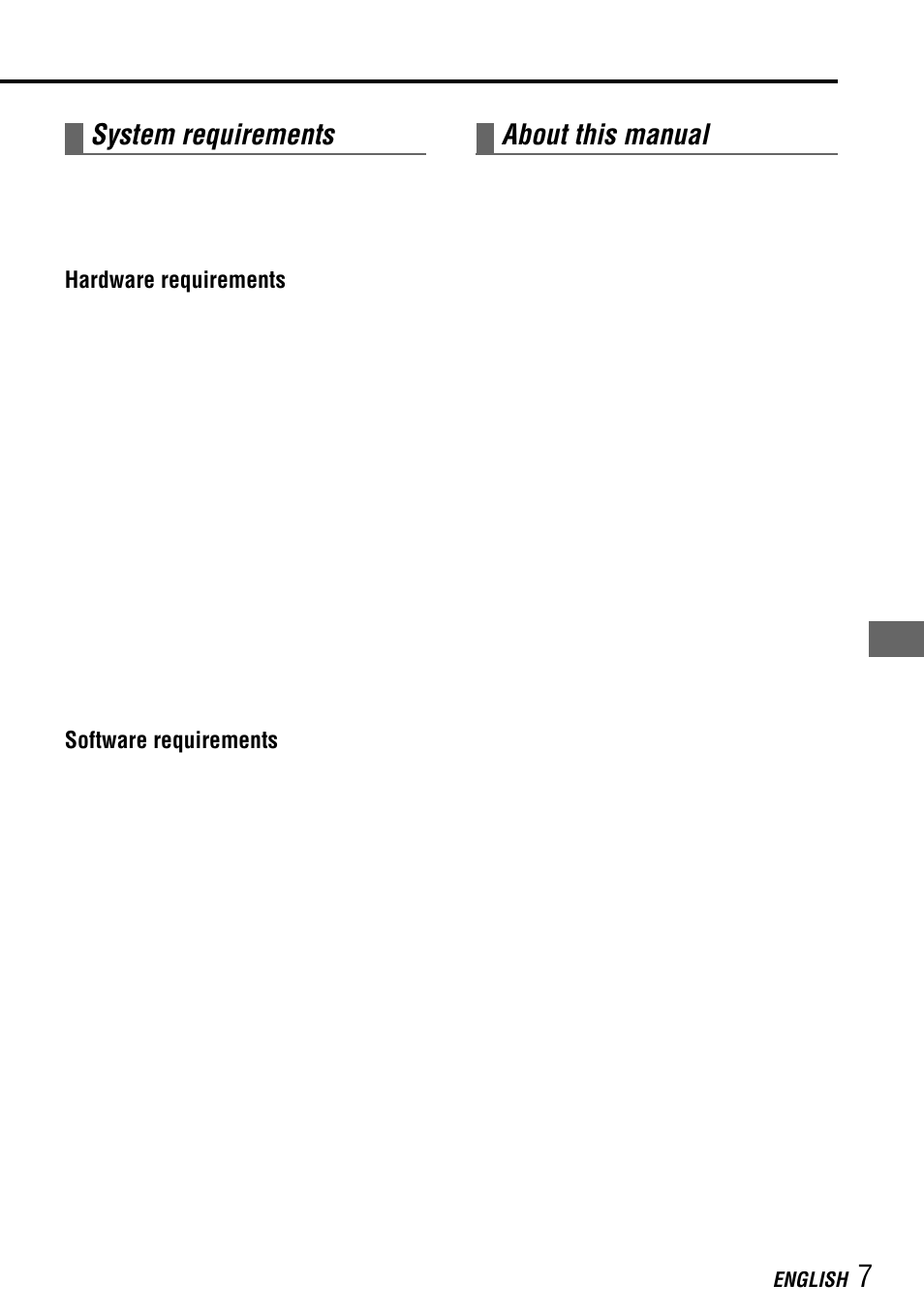 System requirements, About this manual, English | Aiwa MM-RX400 User Manual | Page 7 / 64