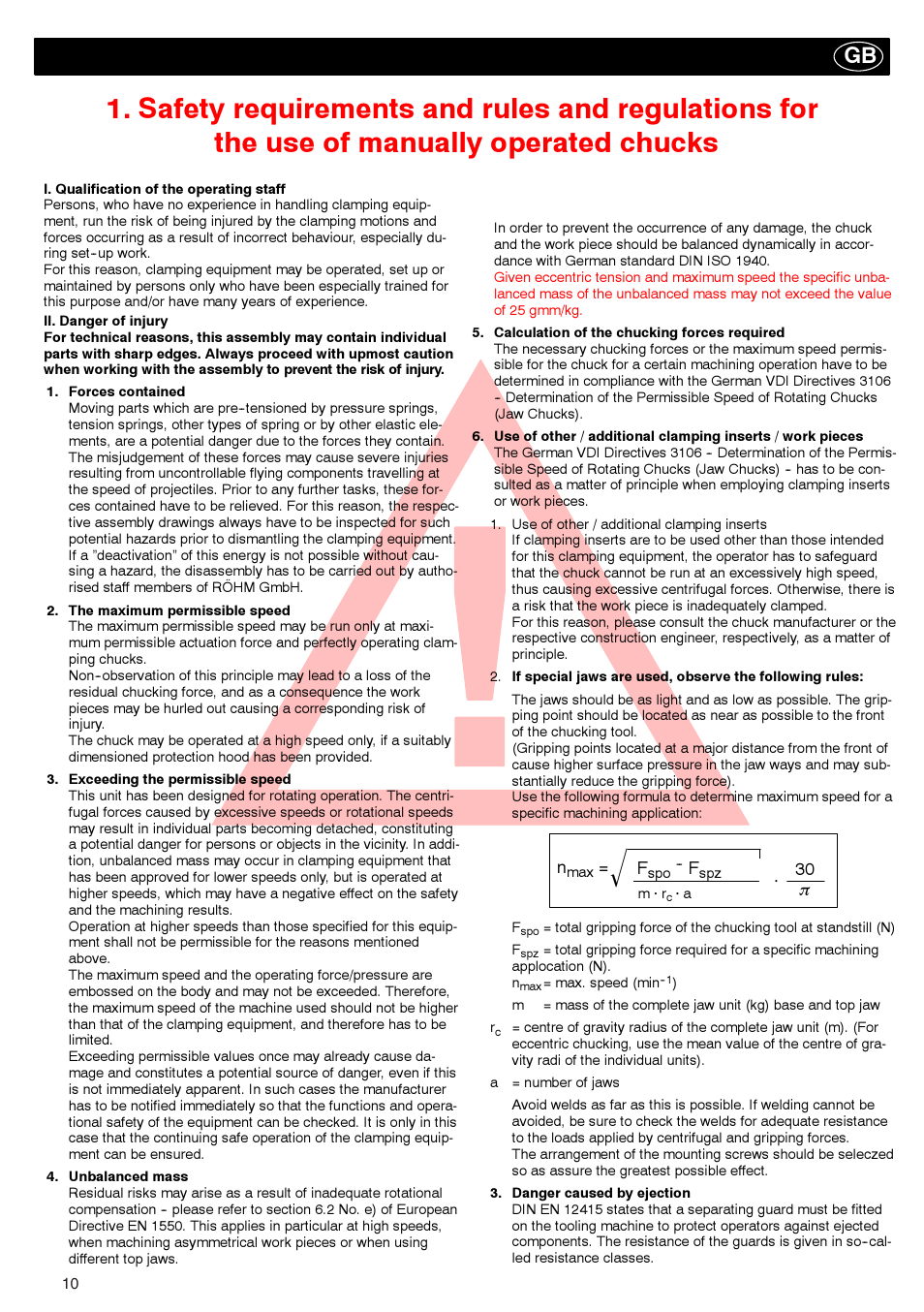 ROHM ZG/ZS, ZGU/ZSU, EG/ES - Geared scroll chucks User Manual | Page 10 / 44