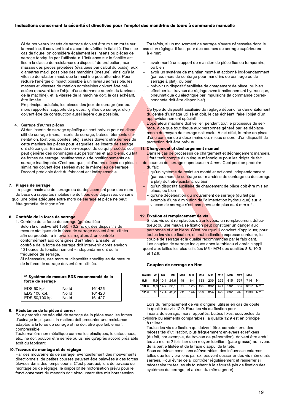 ROHM ZG/ZS, ZGU/ZSU, EG/ES - Geared scroll chucks User Manual | Page 19 / 44