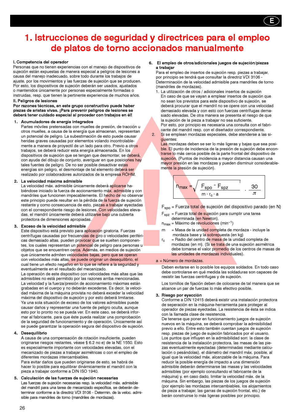 ROHM ZG/ZS, ZGU/ZSU, EG/ES - Geared scroll chucks User Manual | Page 26 / 44