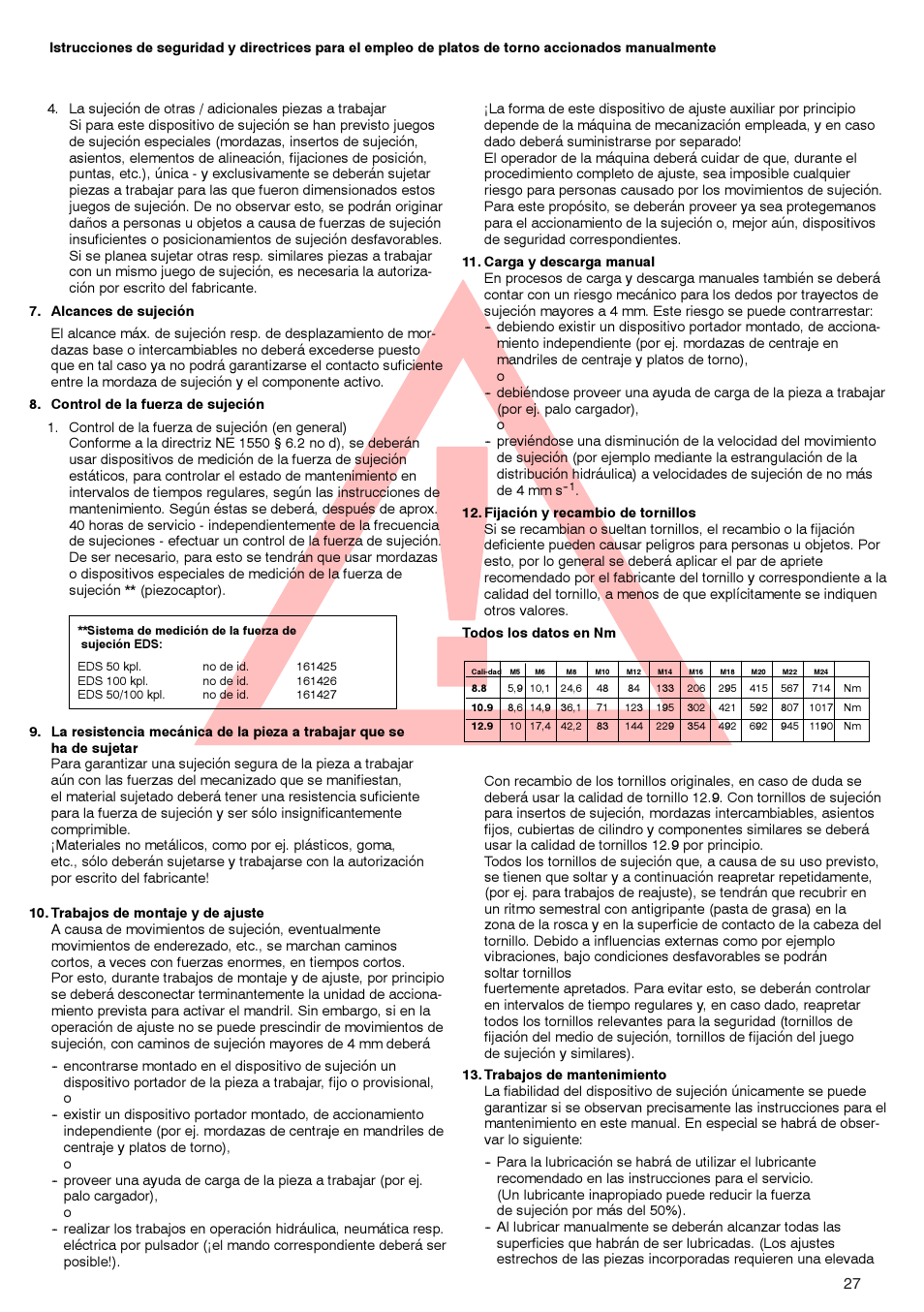 ROHM ZG/ZS, ZGU/ZSU, EG/ES - Geared scroll chucks User Manual | Page 27 / 44