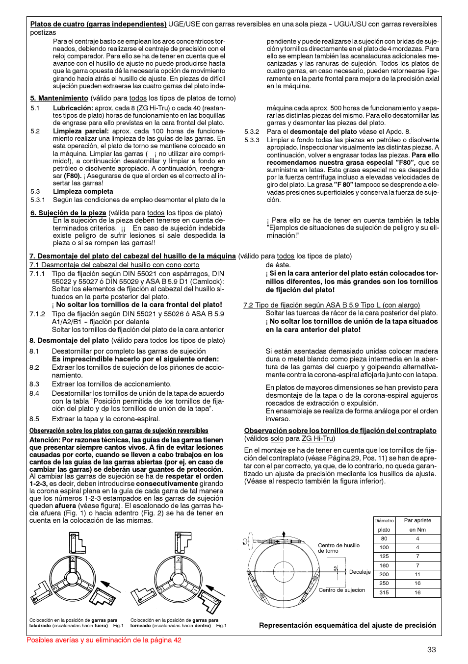 ROHM ZG/ZS, ZGU/ZSU, EG/ES - Geared scroll chucks User Manual | Page 33 / 44