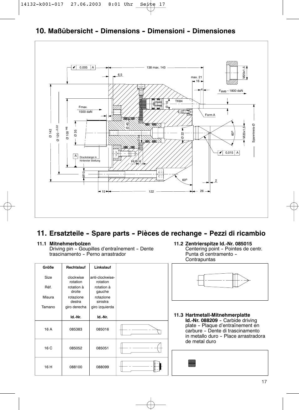 ROHM CoG / CoK - Constant face drivers User Manual | Page 17 / 20