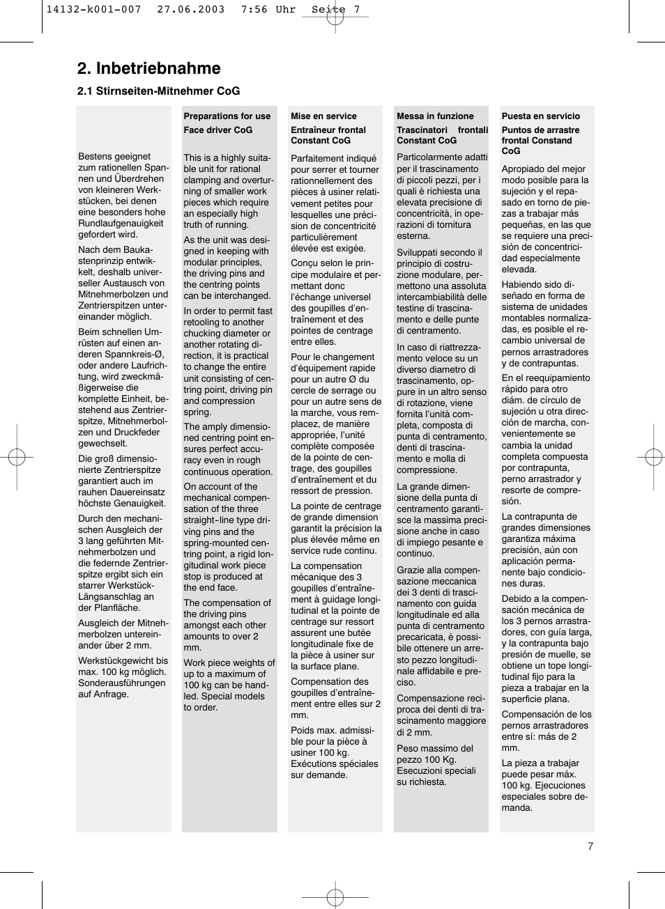 Inbetriebnahme | ROHM CoG / CoK - Constant face drivers User Manual | Page 7 / 20