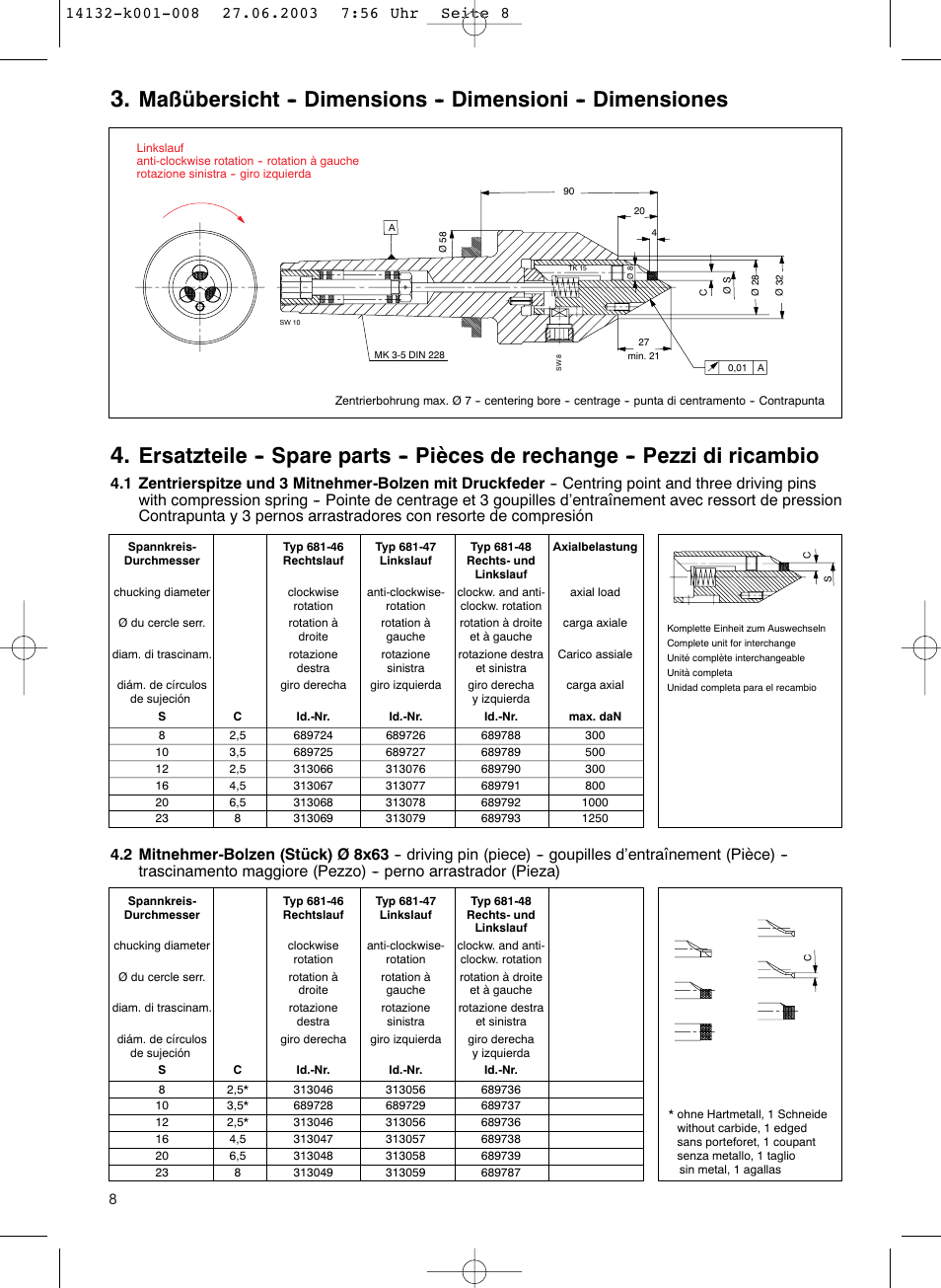 ROHM CoG / CoK - Constant face drivers User Manual | Page 8 / 20