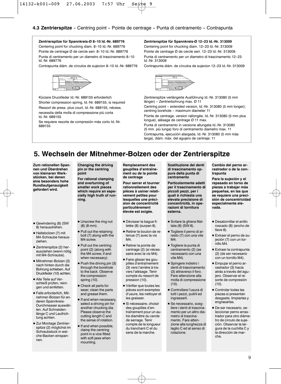 ROHM CoG / CoK - Constant face drivers User Manual | Page 9 / 20