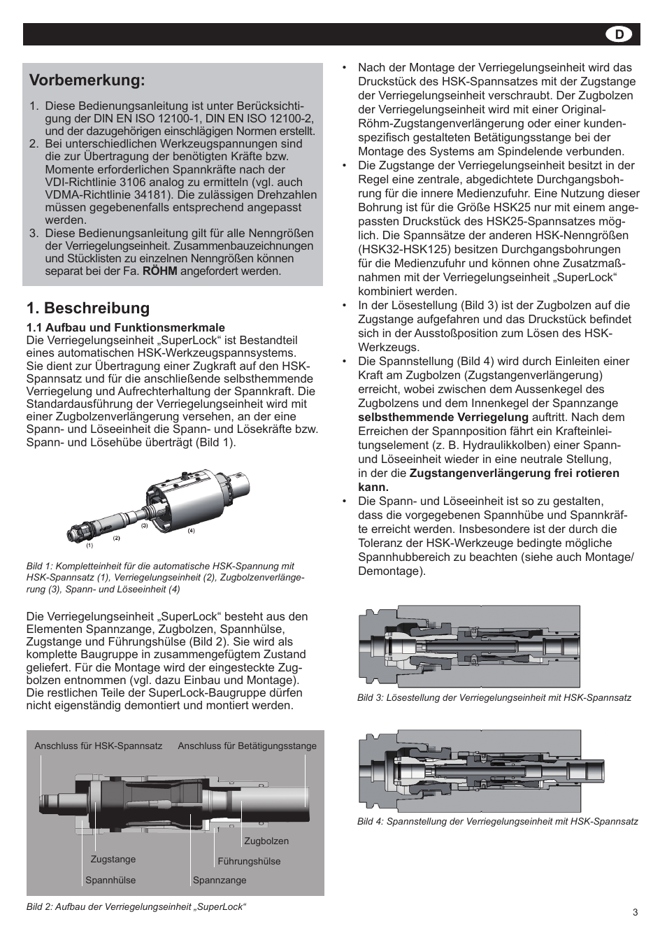 Duro-t, Vorbemerkung, Beschreibung | ROHM SUPER-LOCK User Manual | Page 3 / 28