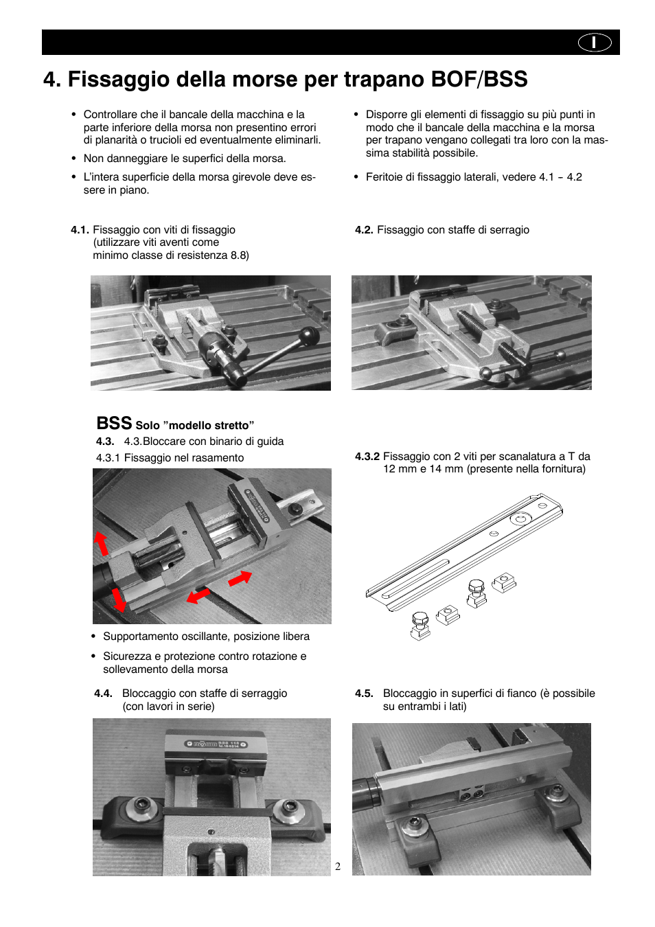 Fissaggio della morse per trapano bof/bss | ROHM BOF - BSS drilling machine vice User Manual | Page 19 / 25
