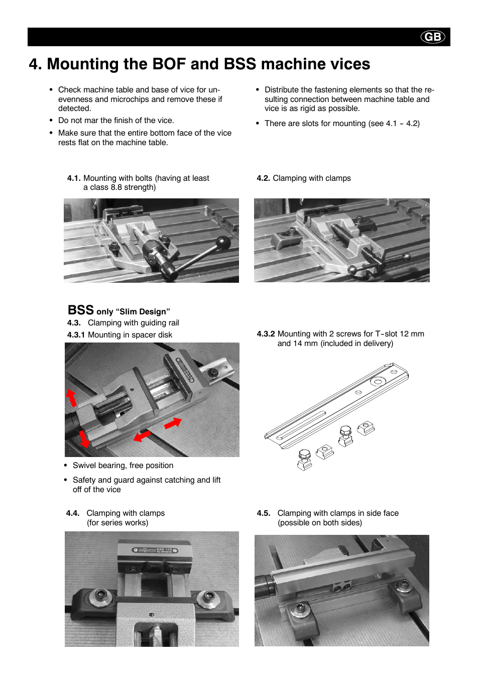 Mounting the bof and bss machine vices | ROHM BOF - BSS drilling machine vice User Manual | Page 7 / 25