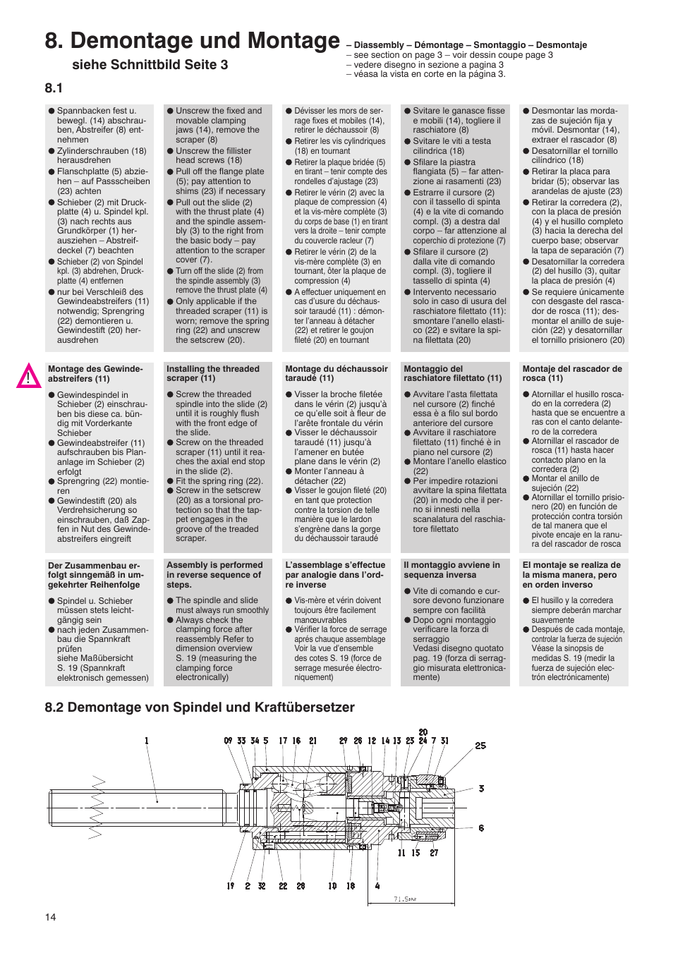 Demontage und montage | ROHM RKE-U/-U L/-LV NC-Compact vices User Manual | Page 14 / 28