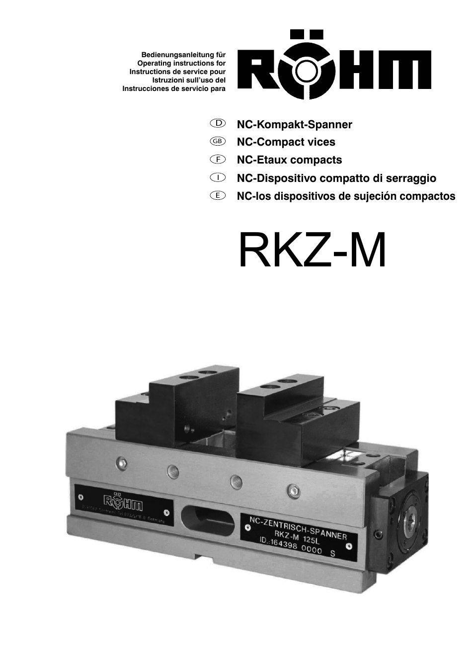 ROHM RKZ-M NC-Compact self centering vices User Manual | 10 pages