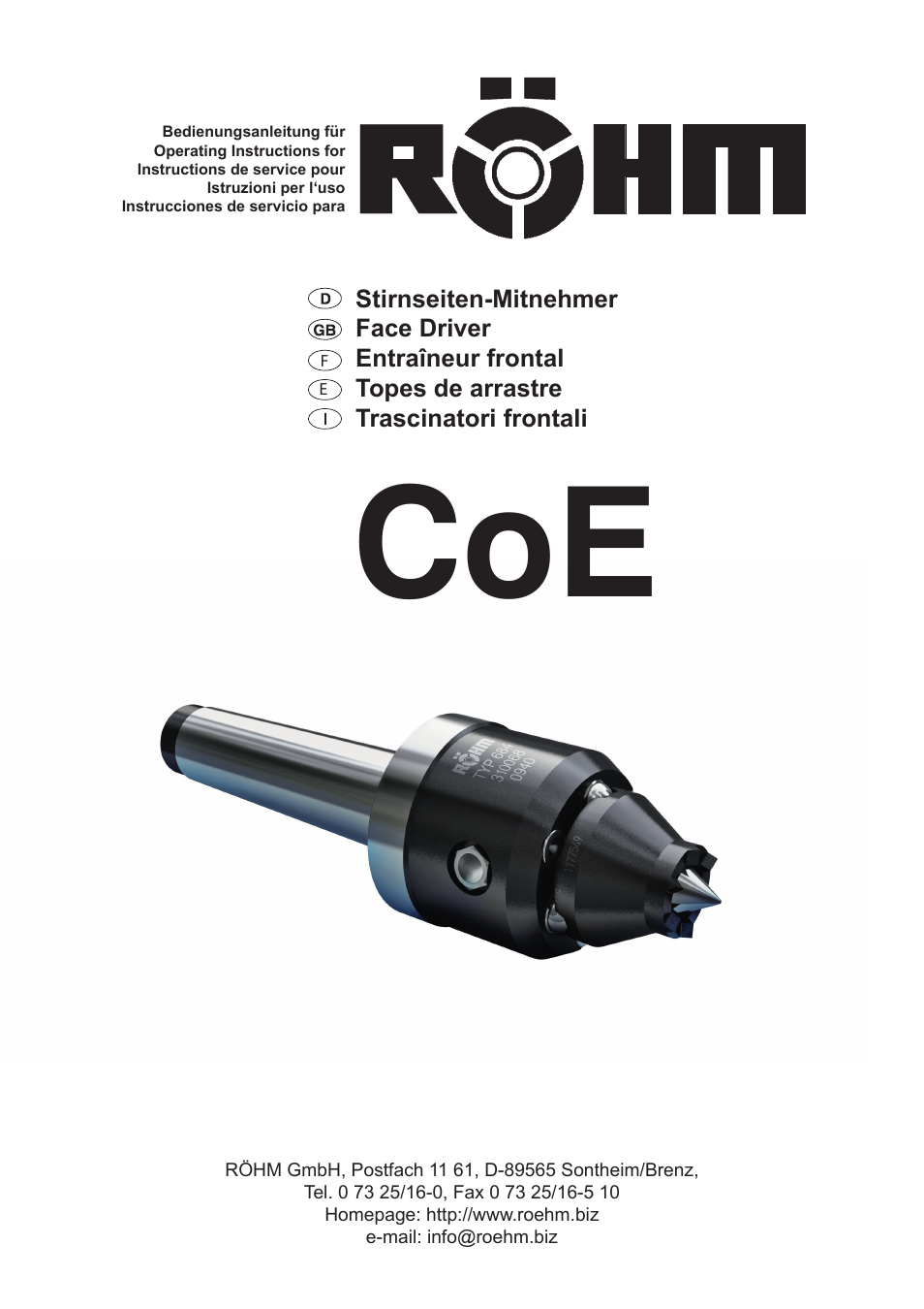 ROHM CoE - Constant face drivers User Manual | 8 pages