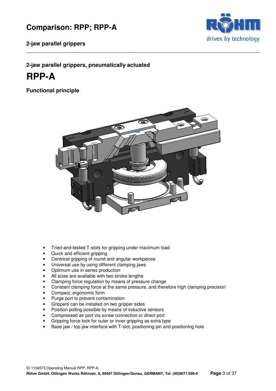 Rpp-a, Comparison: rpp; rpp-a | ROHM RPP / RPP-A 2-jaw parallel gripper User Manual | Page 3 / 37