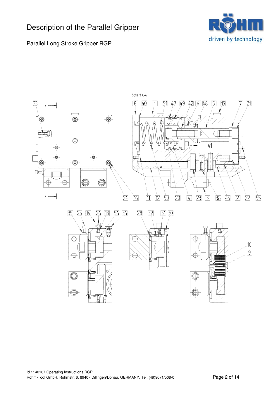 Description of the parallel gripper | ROHM RGP Long stroke gripper User Manual | Page 2 / 14