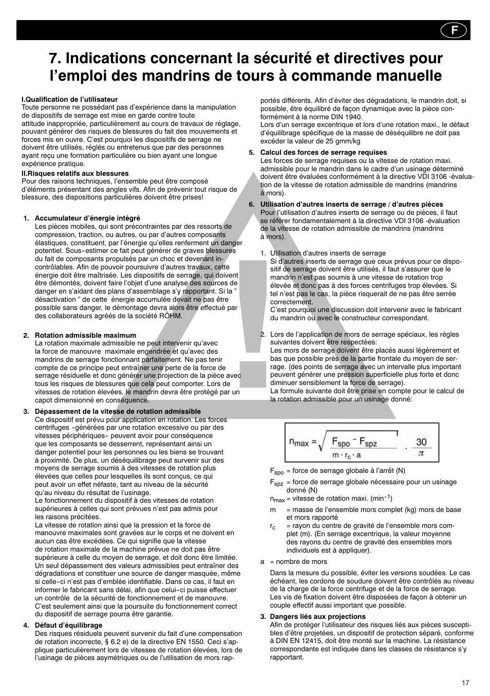 ROHM DURO - Key bar chucks User Manual | Page 17 / 42