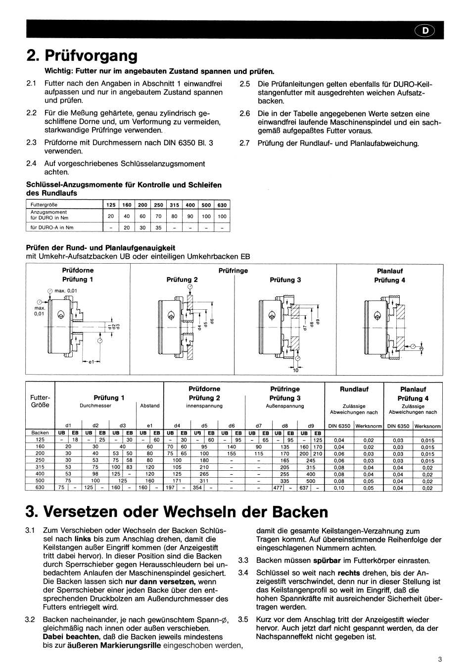 ROHM DURO - Key bar chucks User Manual | Page 3 / 42