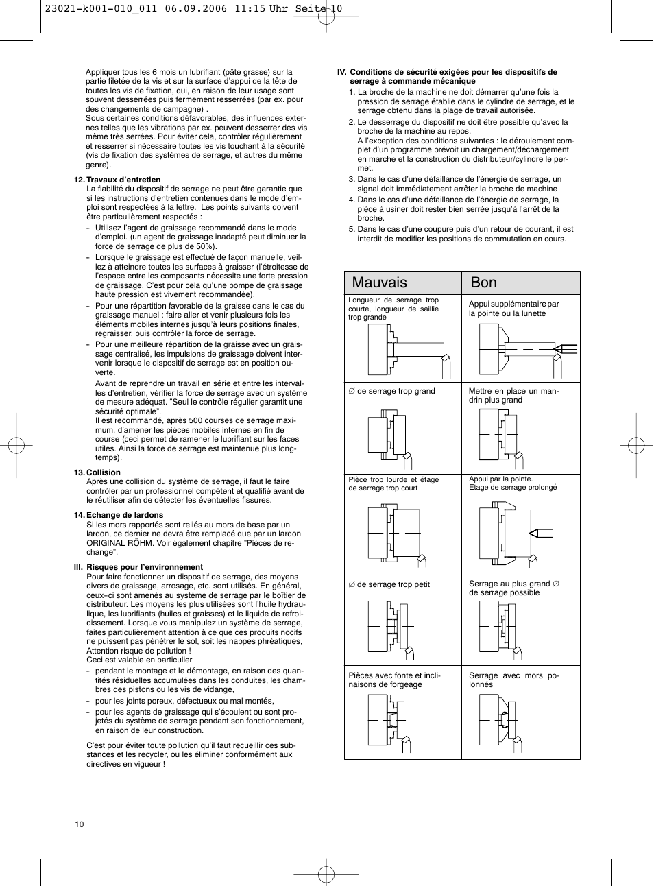 Mauvais bon | ROHM Safety instructions and guidelines for the use of power-operated clamping devices User Manual | Page 10 / 20