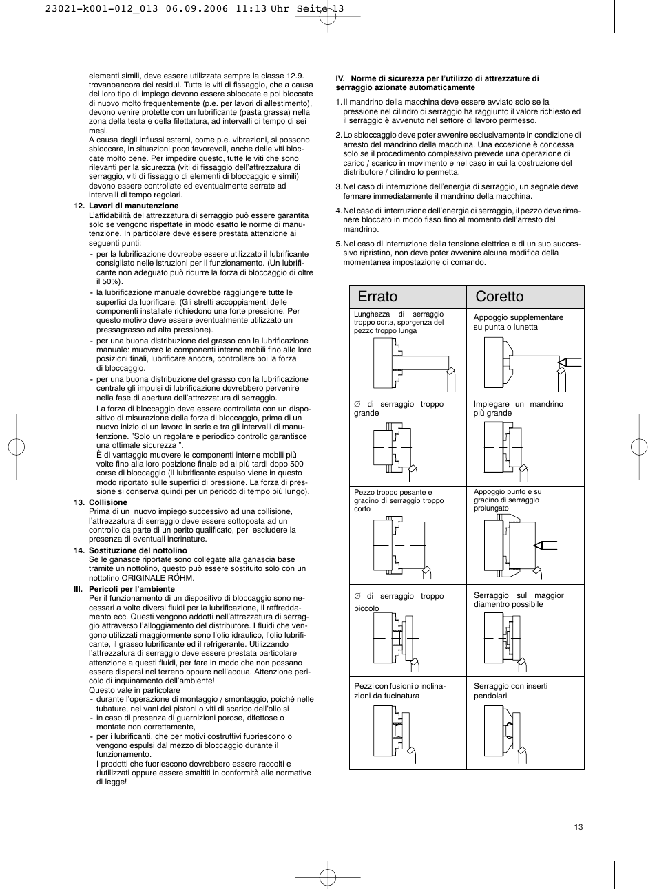 Errato coretto | ROHM Safety instructions and guidelines for the use of power-operated clamping devices User Manual | Page 13 / 20