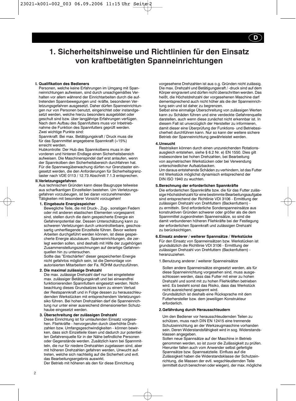 ROHM Safety instructions and guidelines for the use of power-operated clamping devices User Manual | Page 2 / 20