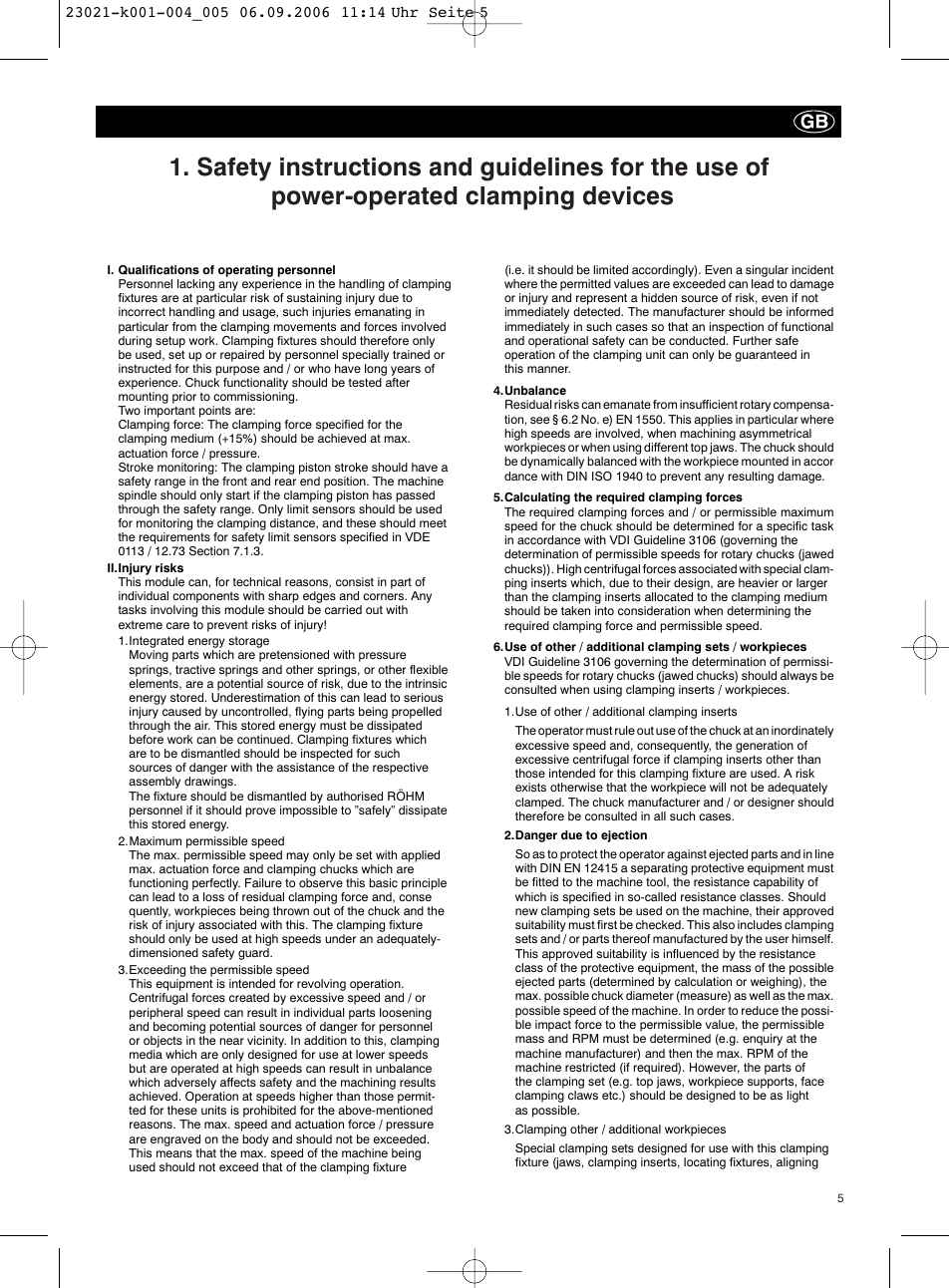 ROHM Safety instructions and guidelines for the use of power-operated clamping devices User Manual | Page 5 / 20