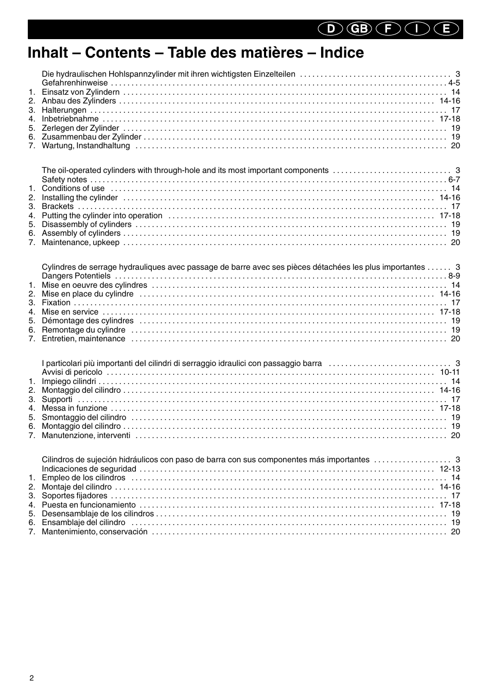 ROHM SZS-E - Oil operated actuating cylinders with through-hole User Manual | Page 2 / 22