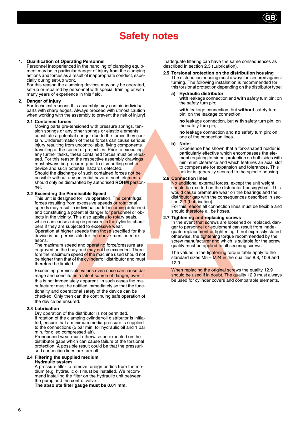 ROHM SZS-E - Oil operated actuating cylinders with through-hole User Manual | Page 6 / 22