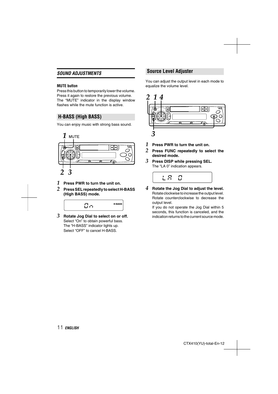 Aiwa CT-X410 YU User Manual | Page 12 / 44