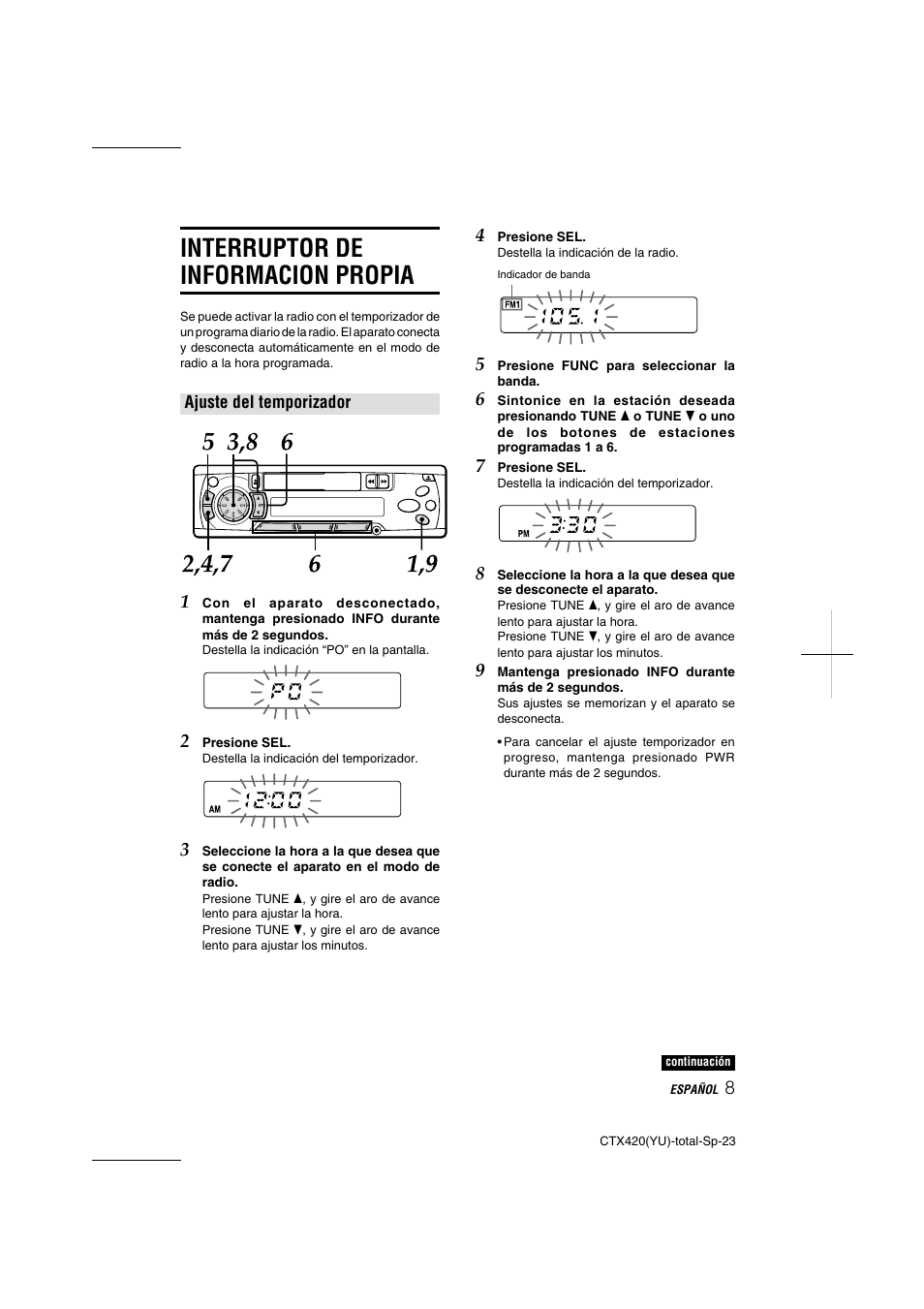 Interruptor de informacion propia | Aiwa CT-X410 YU User Manual | Page 23 / 44