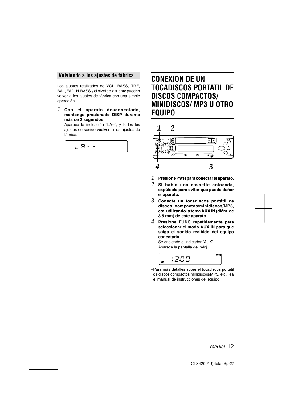 Aiwa CT-X410 YU User Manual | Page 27 / 44