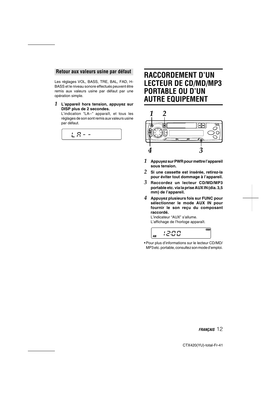 Aiwa CT-X410 YU User Manual | Page 41 / 44