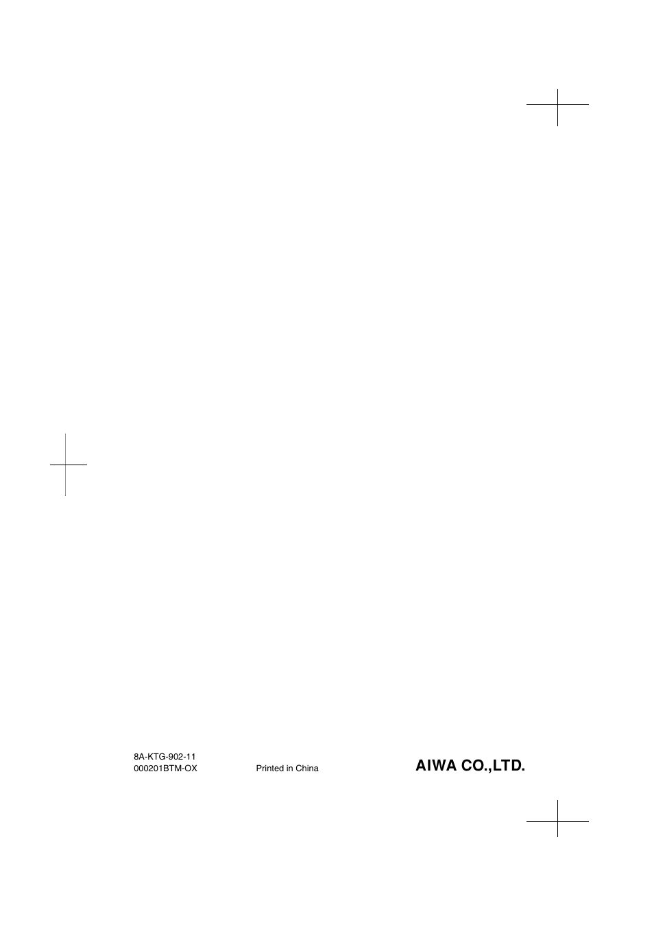 Aiwa CT-X410 YU User Manual | Page 44 / 44