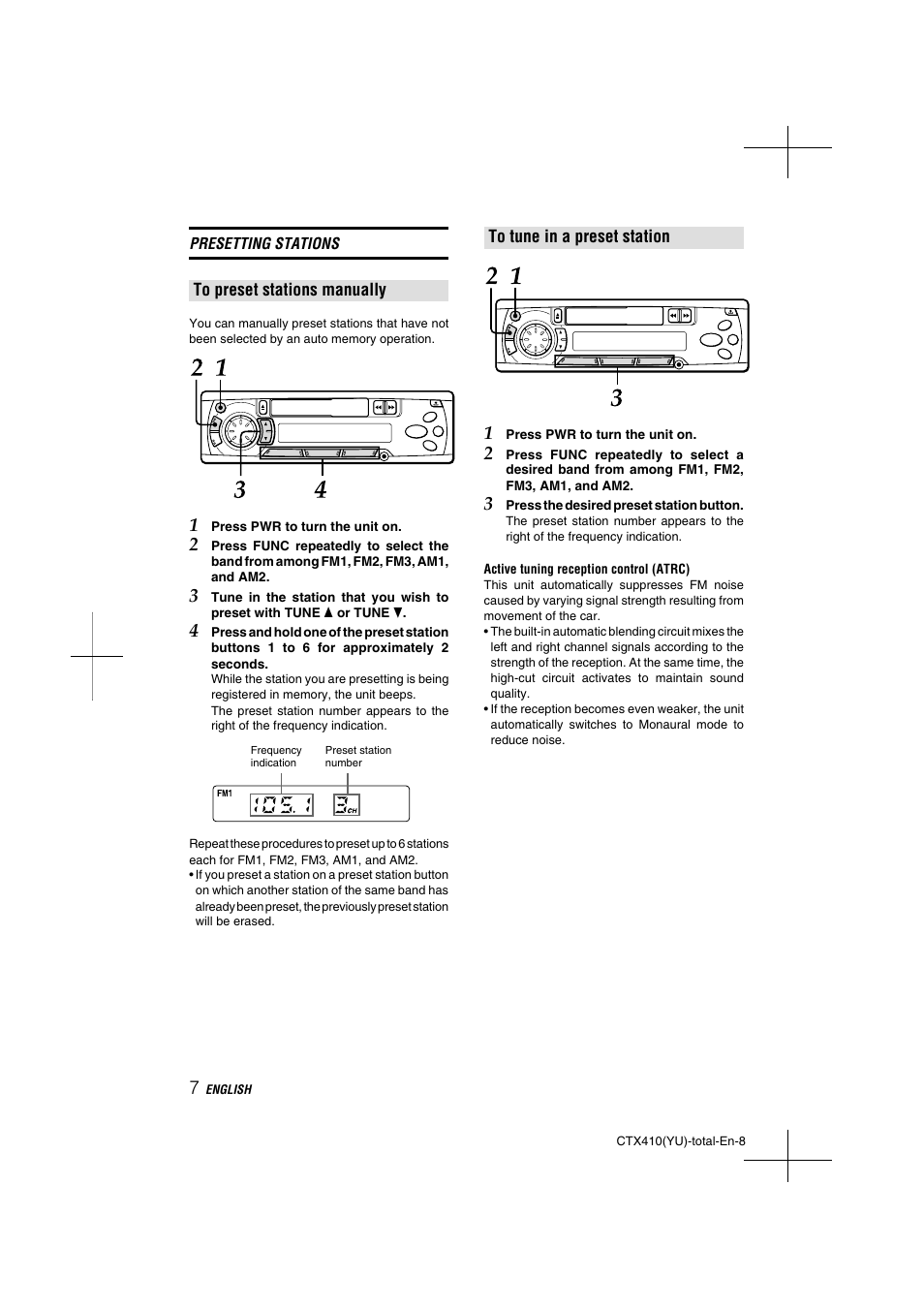 Aiwa CT-X410 YU User Manual | Page 8 / 44