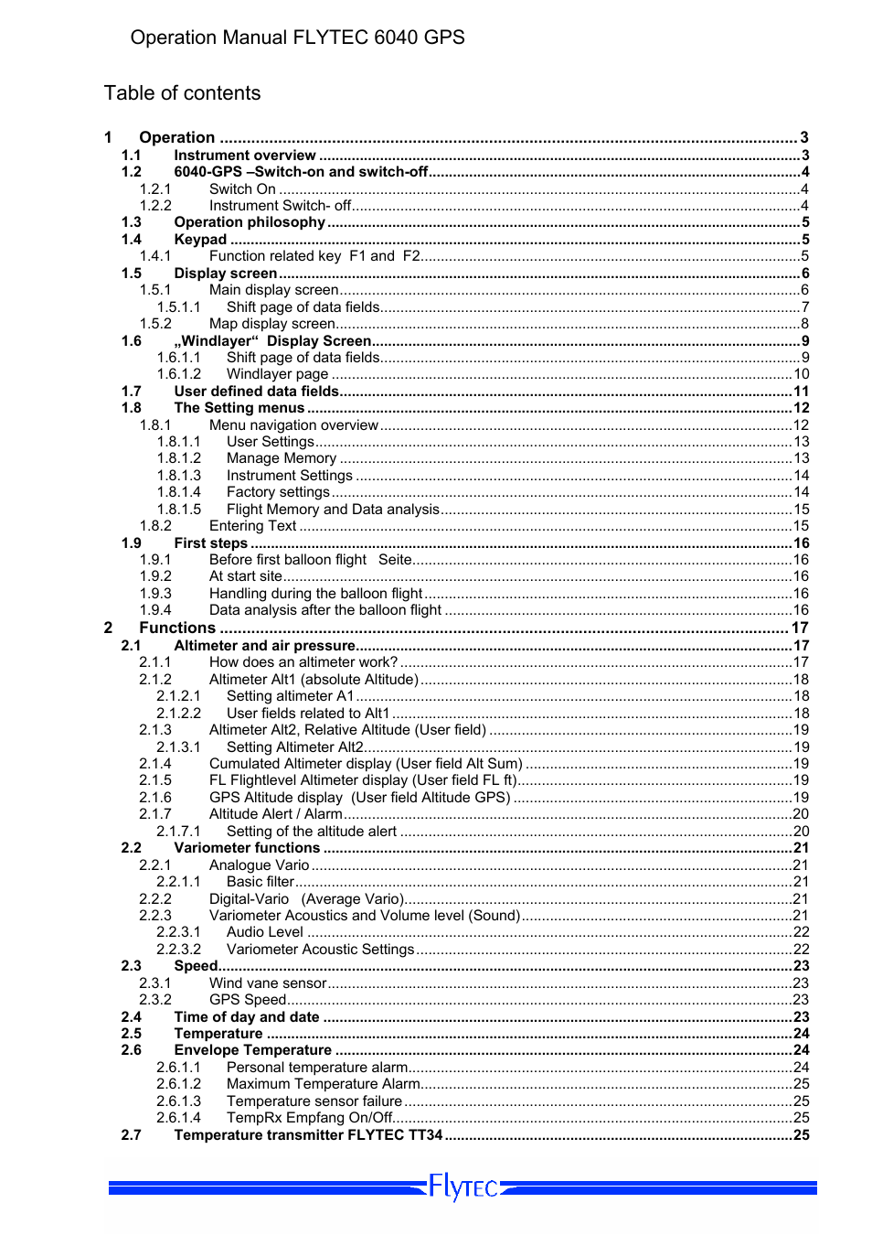 Flytec 6040 * User Manual | Page 3 / 57