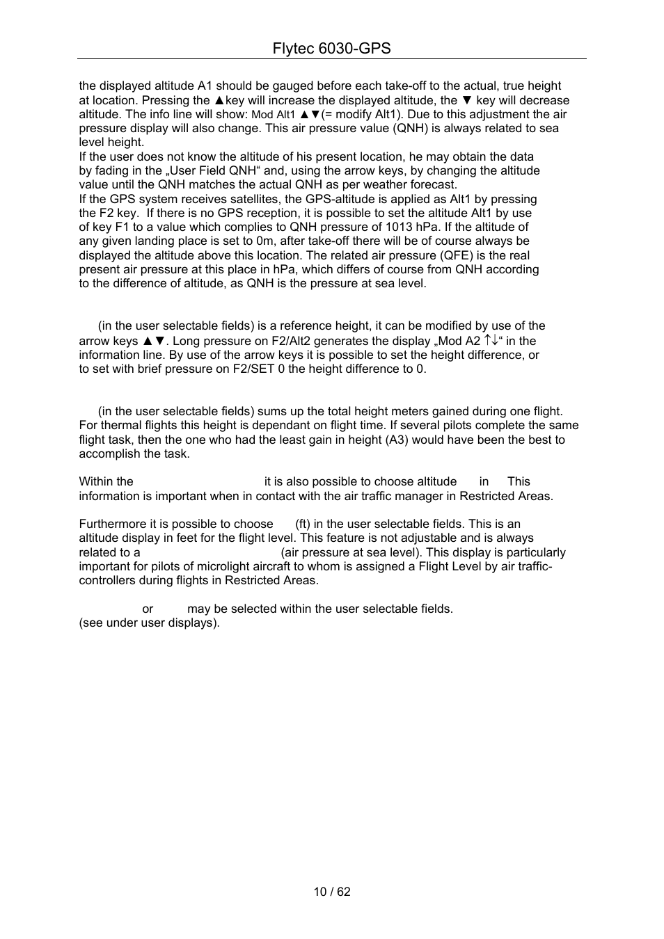 Flytec 6030-gps | Flytec 6030 * User Manual | Page 10 / 62