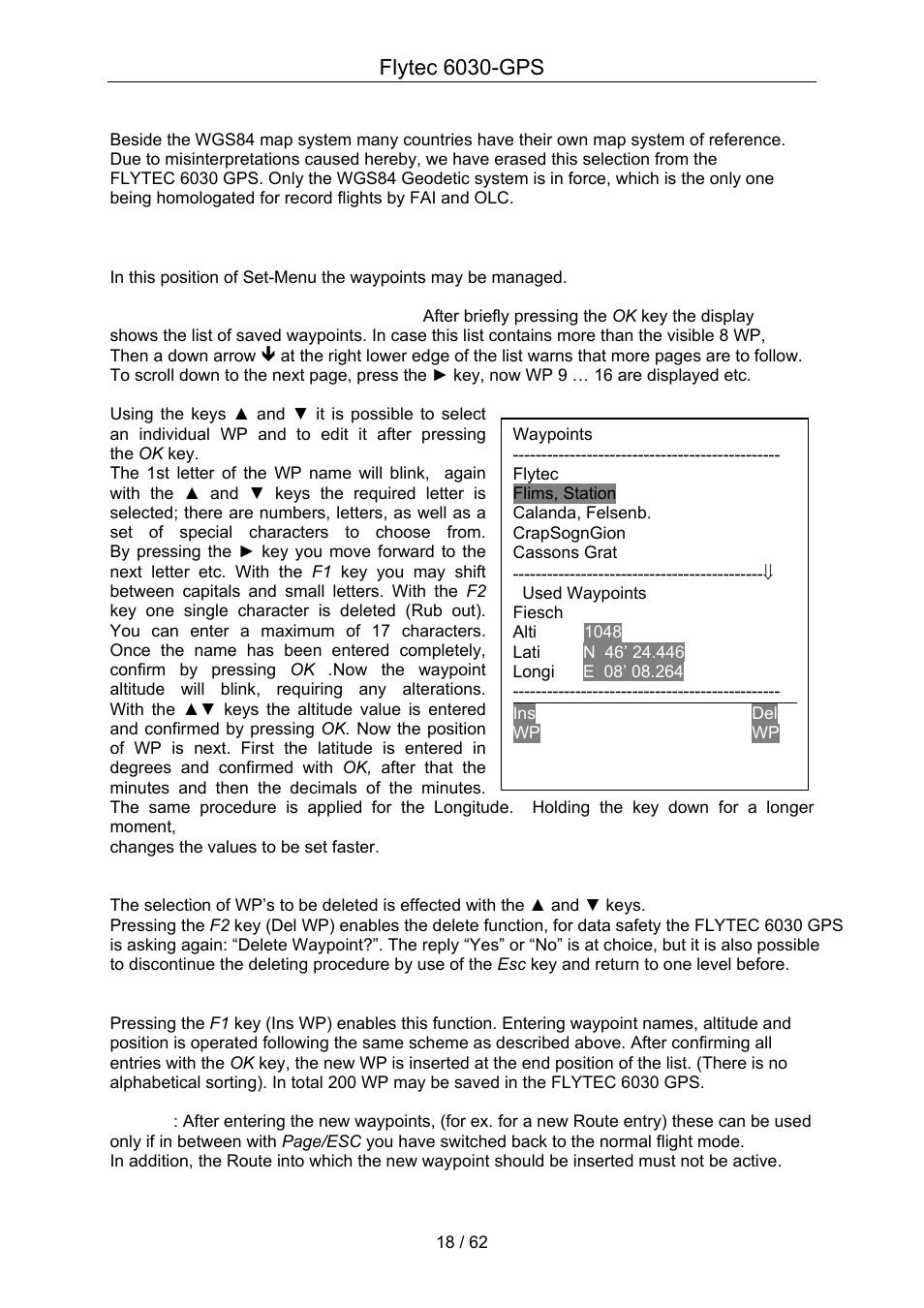 Flytec 6030-gps | Flytec 6030 * User Manual | Page 18 / 62