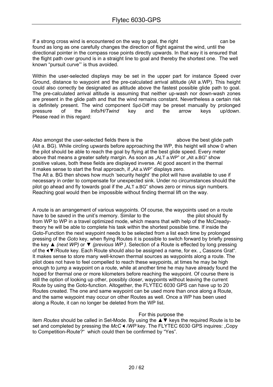 Flytec 6030-gps | Flytec 6030 * User Manual | Page 20 / 62