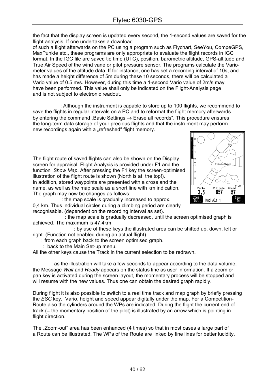 Flytec 6030-gps | Flytec 6030 * User Manual | Page 40 / 62
