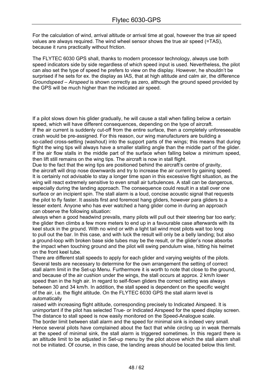 Flytec 6030-gps | Flytec 6030 * User Manual | Page 48 / 62