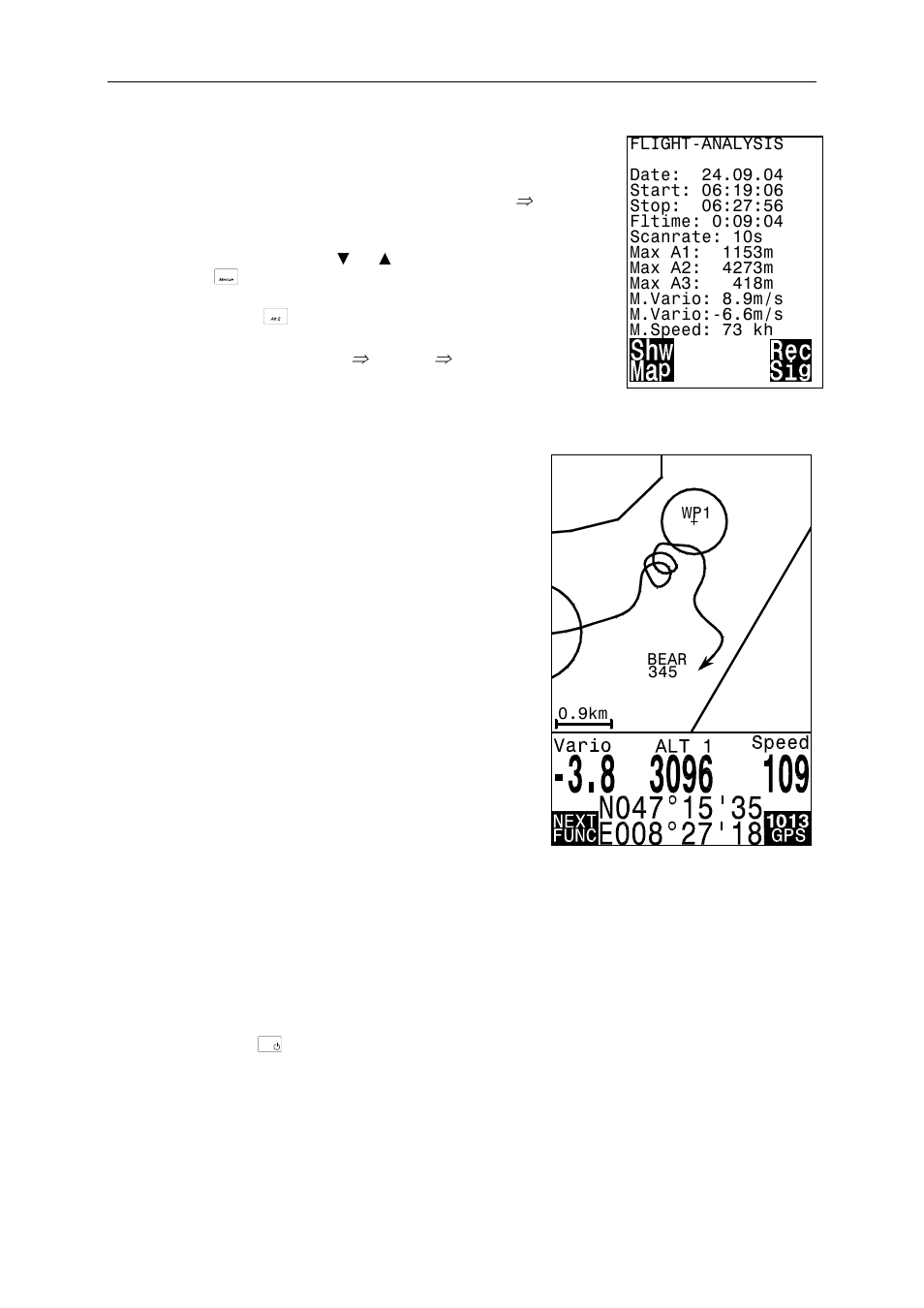 2 graphic display of flights in map format, Graphic display of flights in map format, Operating manual flytec 6020 | Flytec 6020 * User Manual | Page 40 / 55