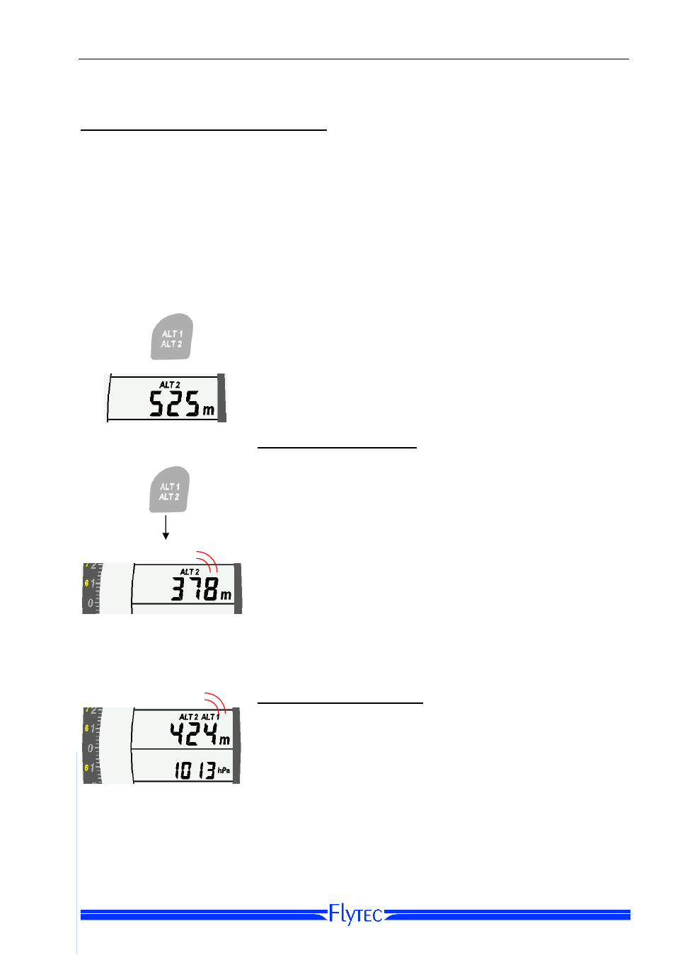 Altimeter 2 (alt2) absolute / relative, Set-mode alt2 -relative, Set-mode alt2 -absolute | Flytec 6010/6005 User Manual | Page 10 / 27