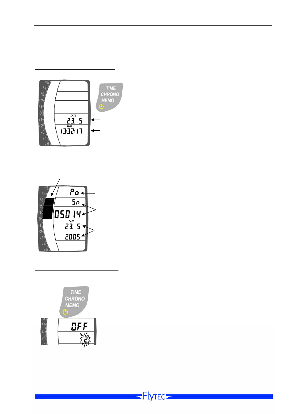 Switching the instrument on / off, Switching the instrument on, Switching the instrument off | Flytec 6010/6005 User Manual | Page 6 / 27