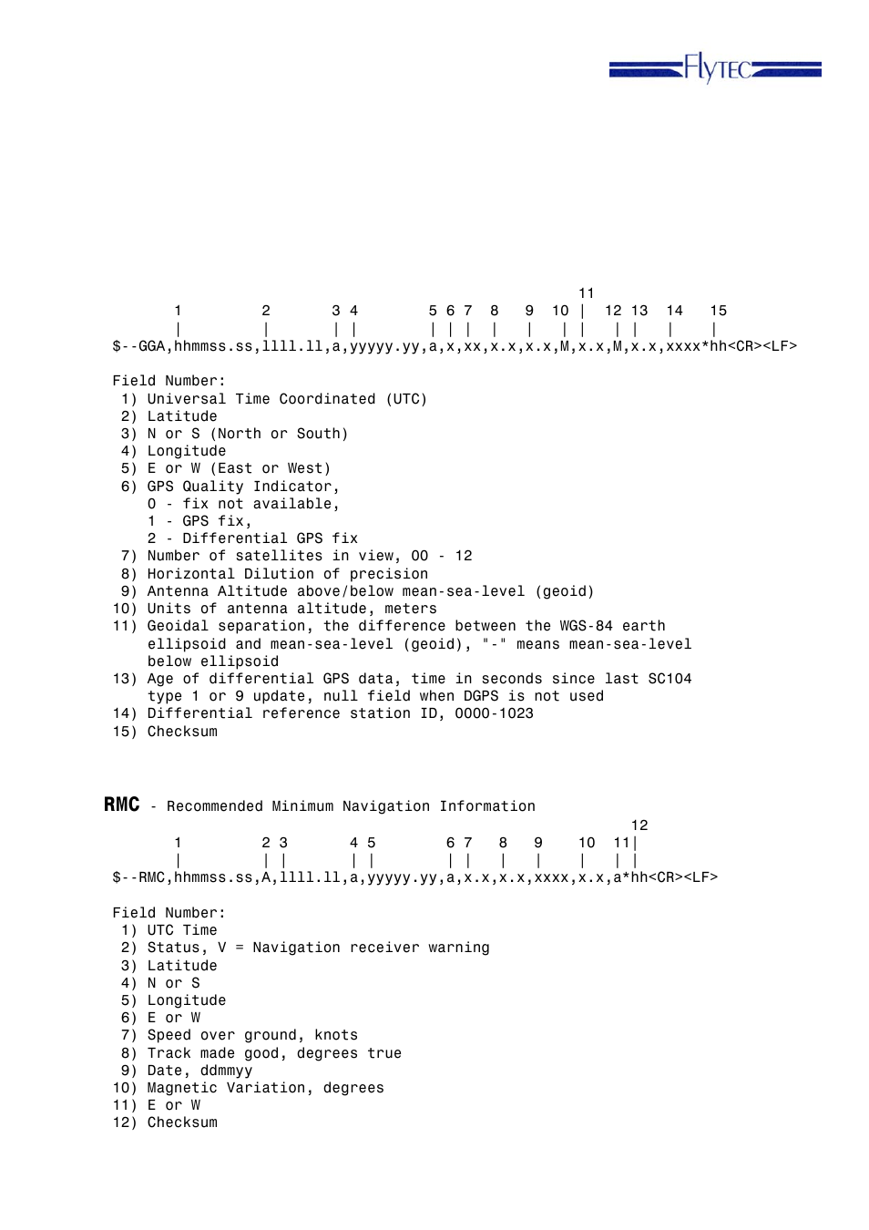 Flytec bluetooth, Nmea | Flytec SMS/Bluetooth set-up 6040/6030/6020 User Manual | Page 5 / 7