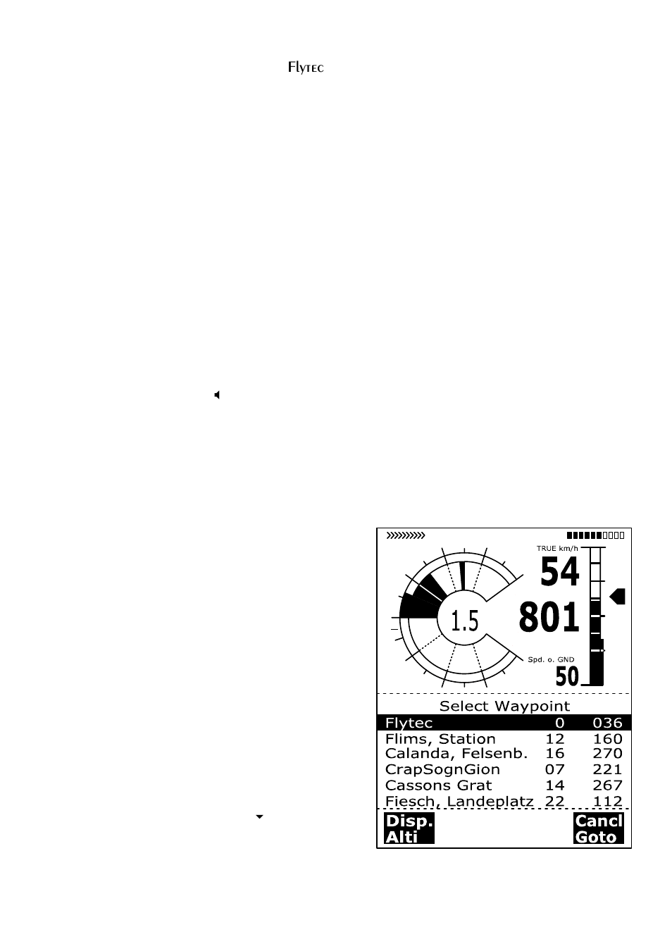 1 2current coordinate indicator, 2 saving the current position, Goto–function | 2current coordinate indicator, Saving the current position, Flytec, 7 goto–function | Flytec 5030 v2.24 * User Manual | Page 21 / 53