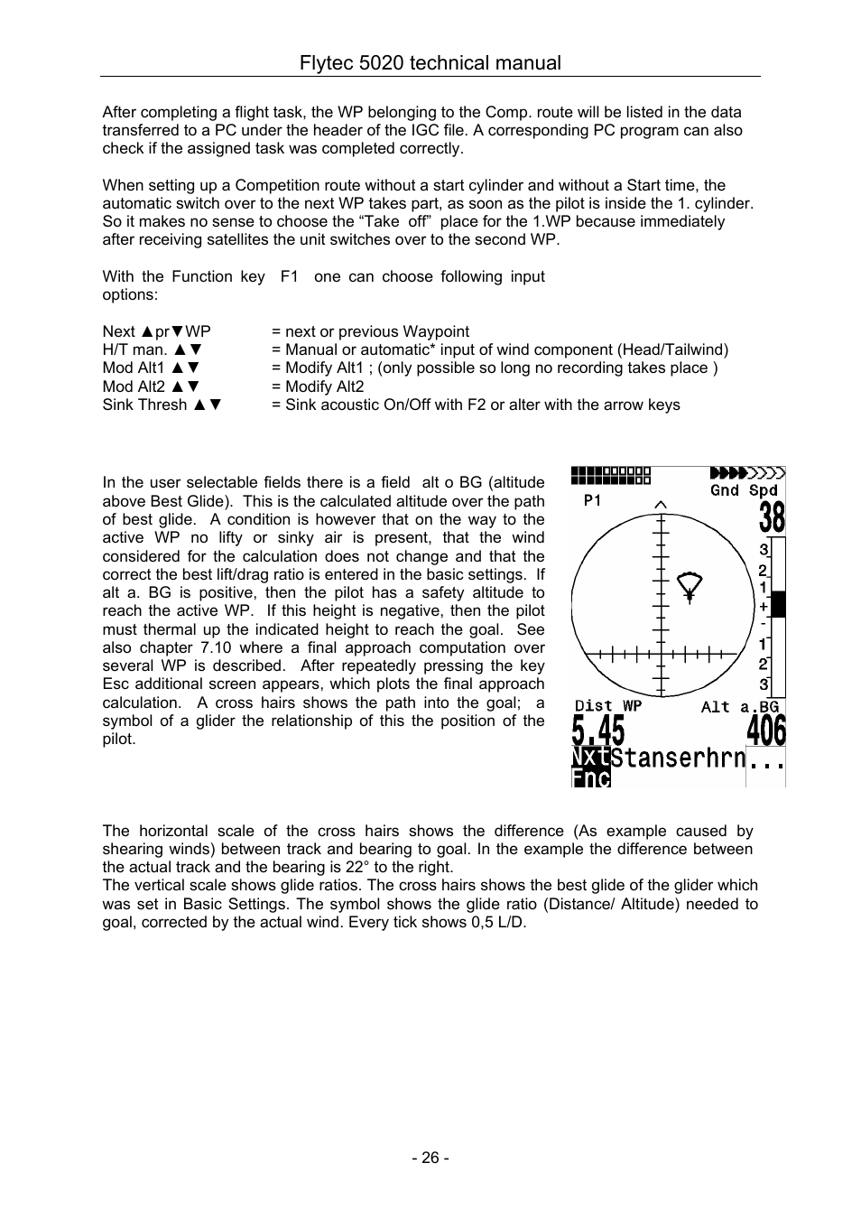 14 final glide screen and final glide calculations, Final glide screen and final glide calculations, Flytec 5020 technical manual | Flytec 5020 v1.18 * User Manual | Page 26 / 34