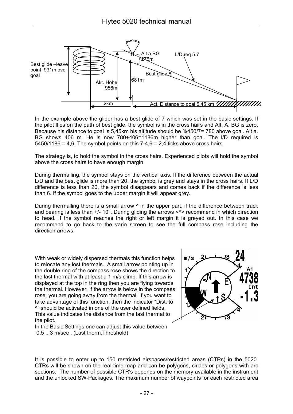 15 relocating thermals, 16 restricted area, Relocating thermals | Restricted area, Flytec 5020 technical manual | Flytec 5020 v1.18 * User Manual | Page 27 / 34