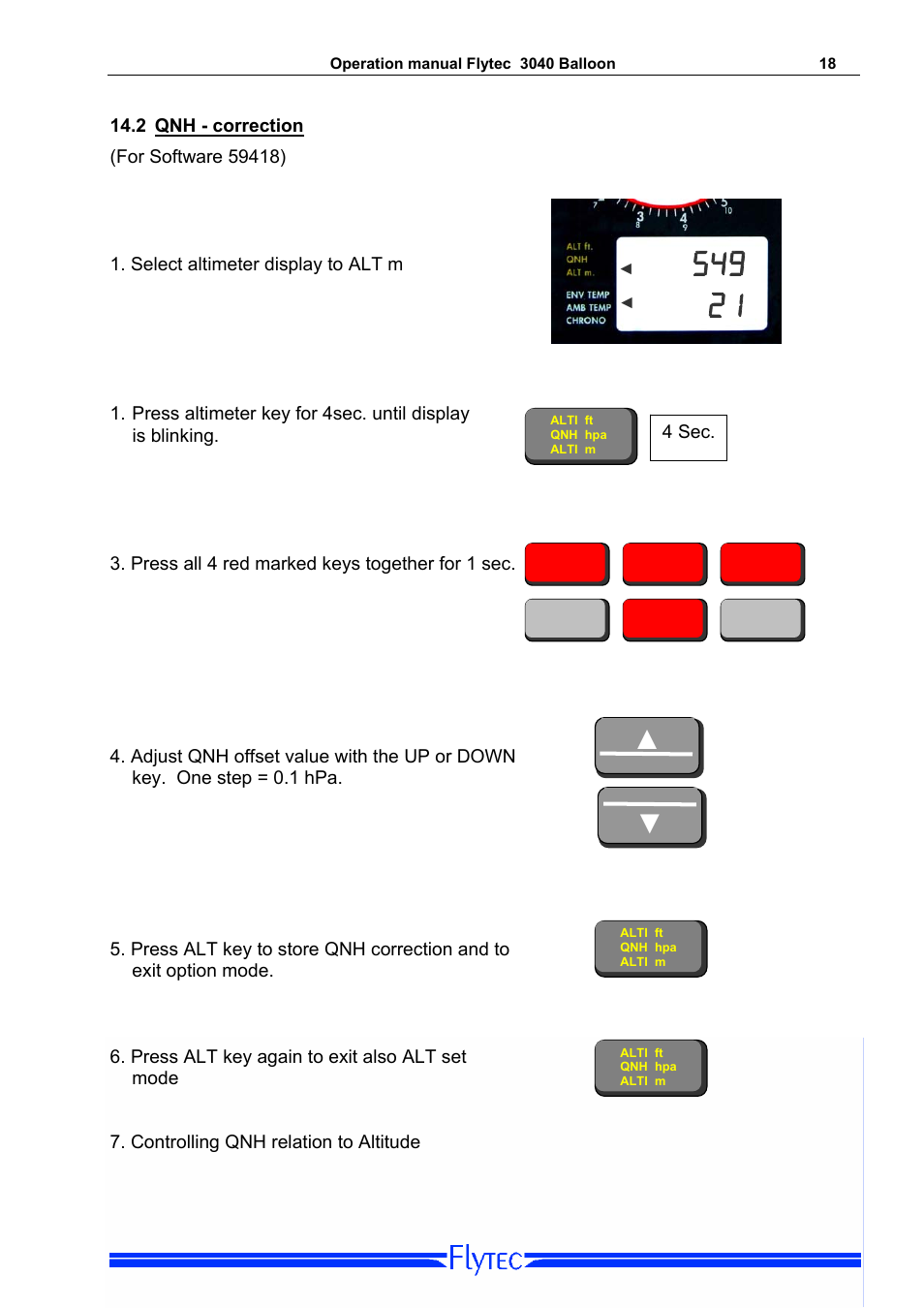 2 qnh - correction, Qnh - correction | Flytec 3040/TT34 * User Manual | Page 19 / 20