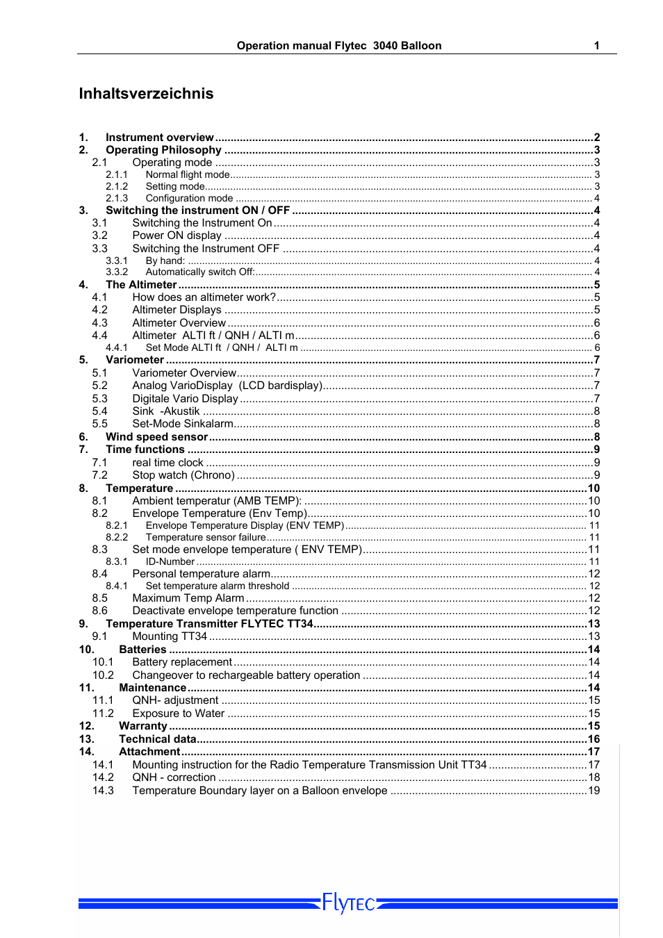 Flytec 3040/TT34 * User Manual | Page 2 / 20