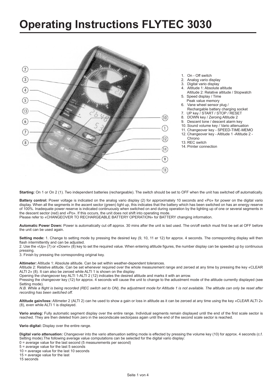 Flytec 3030 User Manual | 4 pages